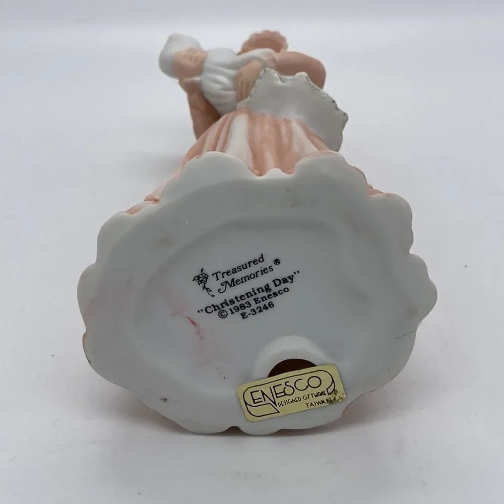 Vintage Enesco Treasured Memories Bisque Christening Day 1983 Figurine